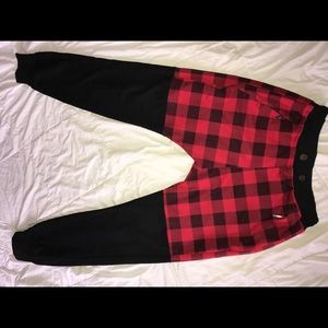 Red and black crossed joggers